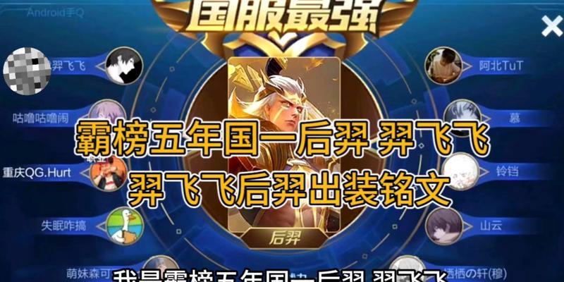 《国服后羿巅峰铭文出装攻略》（打造无敌射手——后羿神射全解析）-第1张图片-游趣乐园